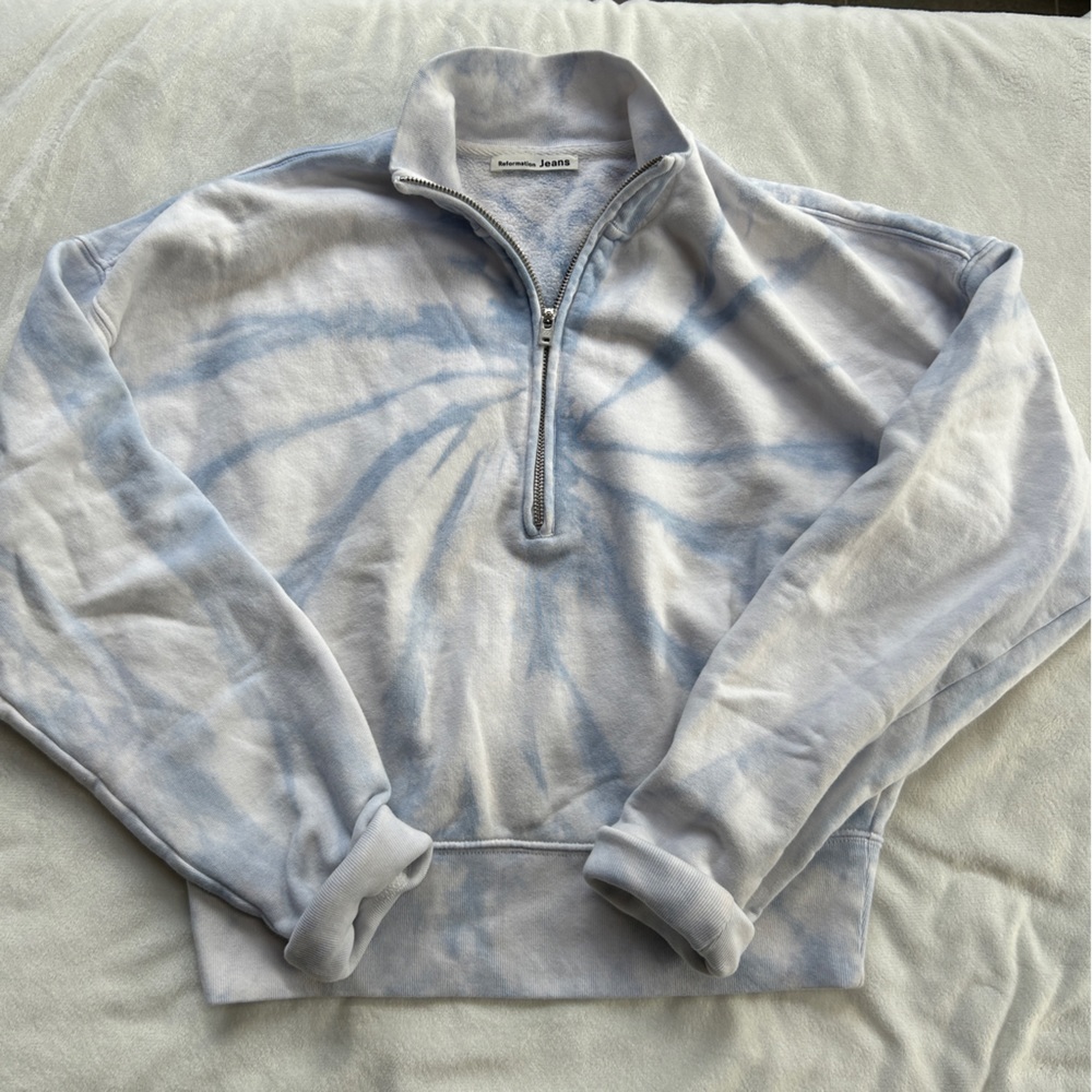 Reformation Tie-Dye Half-Zip Sweatshirt